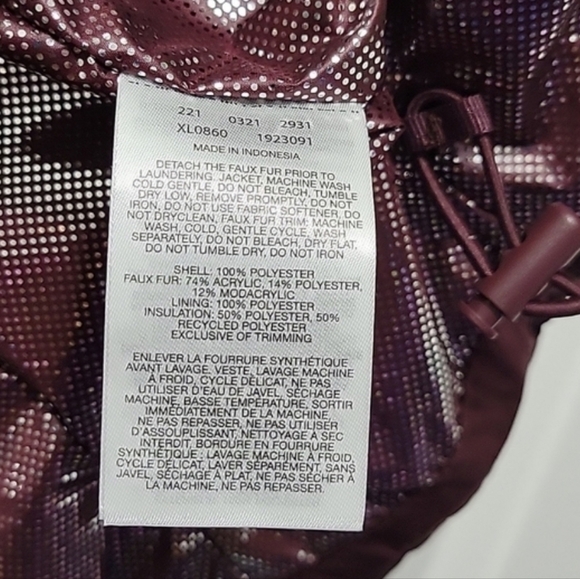 Columbia Jacket Quilted Water Resistant Winter Coat Removable Hood sz S - Picture 9 of 10